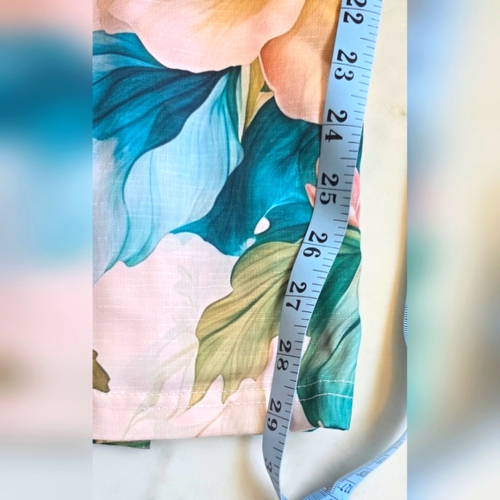 Italian Beautiful Floral Palazzo Pants Size L/10 - Picture 12 of 13